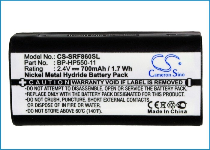 Batería de 700mAh para Sony BP-HP550-11, RF4000, RF4000K, RF810, RF810RK, RF840, RF850, RF860, RF925, RF970 de MDR-IF245RK