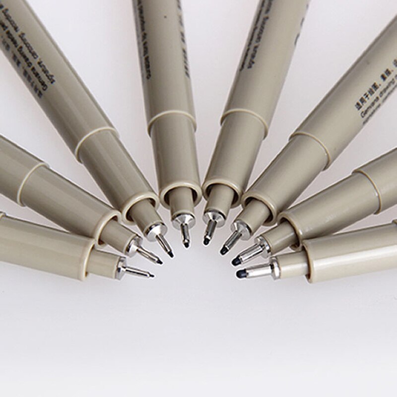 8 pcs/pack Needle Drawing Pen Art Sets Hook fine point Line Pen