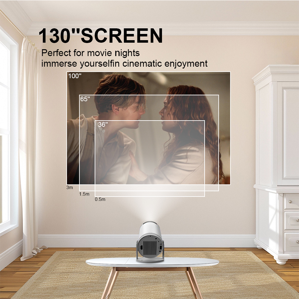 KaiAqua Portable Projector FY300 4K Dual Wifi 260 ANSI Allwinner BT5.0 1080P 1280*720P Mini Home Cinema Outdoor Projetors