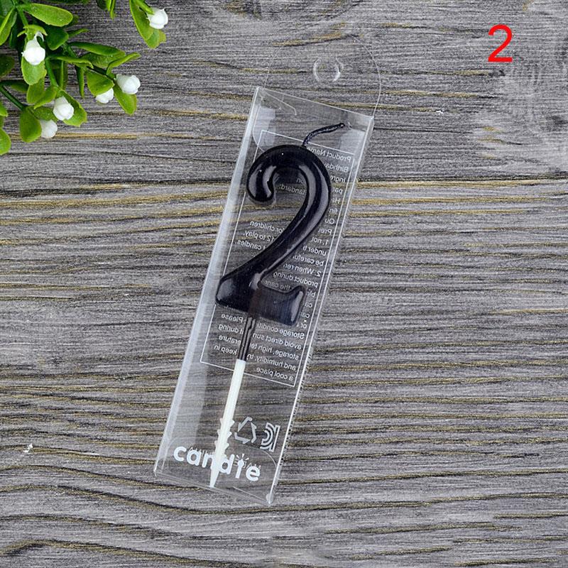 1 2 3 4 5 6 7 8 9 0 Velas de cumpleaños de color negro Velas de cumpleaños para niños para suministros de de pastel Decoración Velas de pastel