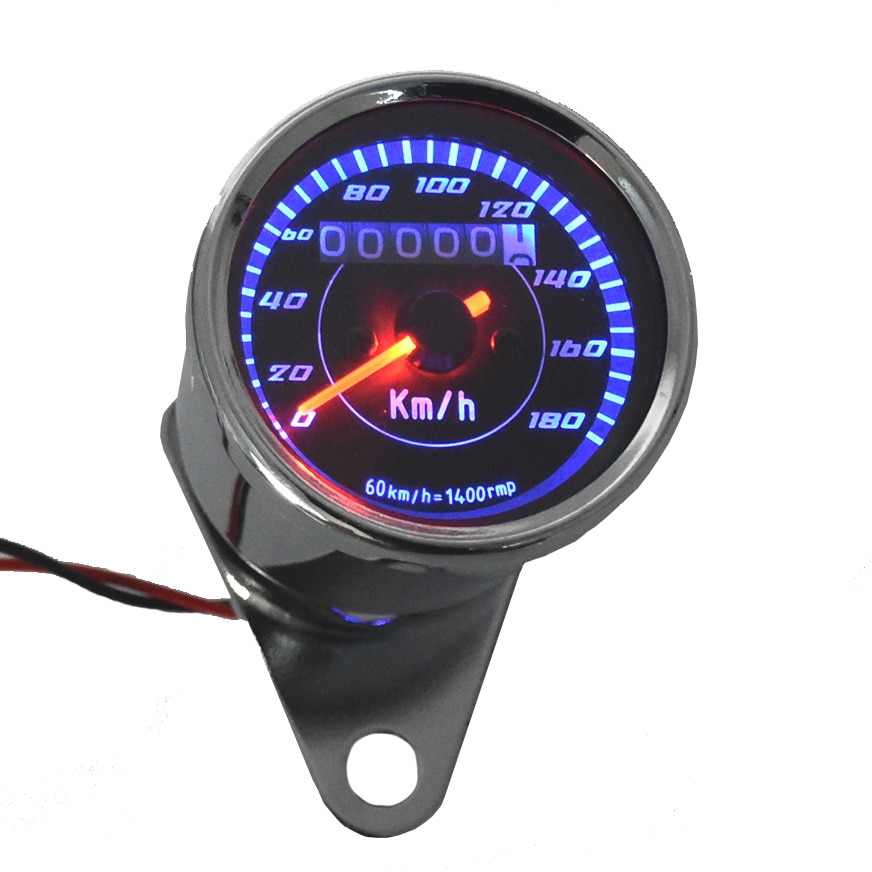 Universal Motorcycle Speedometer Meter Double Color LED Light Odometer speed meter gauge Miles For Motorcycle ~