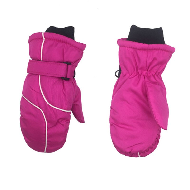 Inverno quente crianças luvas cor sólida bebê menino menina luvas à prova de vento à prova dwindproof água engrossar mais quente crianças esqui ciclismo luvas