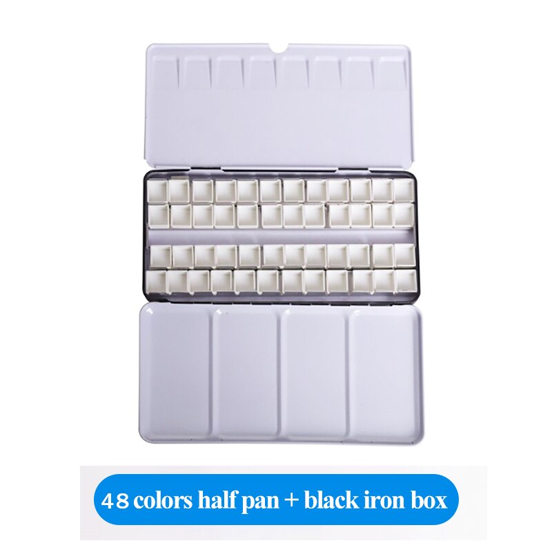 Lege Aquarel Pigment Opslag Subpackage Doos Verf Raster 14/24/48Pcs Full/Half Pan/Grid/Block/Case/Box Lege Ijzeren Doos Levert