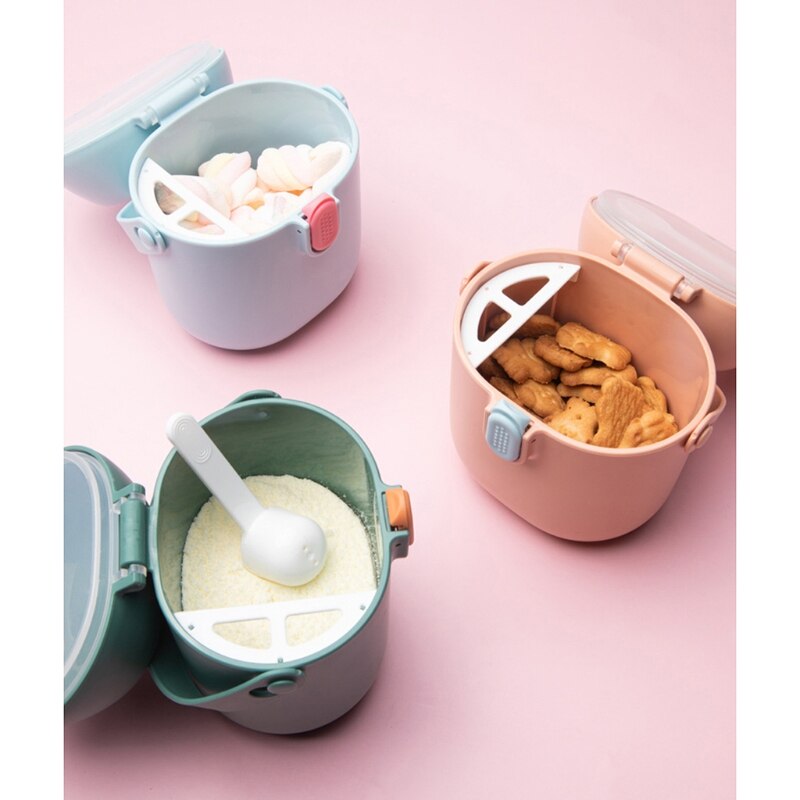 Conteneur de lait en poudre Portable pour bébé 450ML, conteneur alimentaire multifonctionnel hermétique, boîte de stockage de snacks de céréales avec cuillère