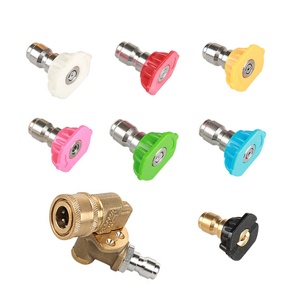 1 Set Rotating Turbo Nozzle 4500PSI With Nozzle Tips Rotating Spray Turbo Nozzle Pressure Washer Cleaner Nozzle Spray Nozzle