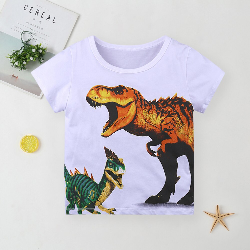 18M-4T Kinderen Cartoon Print T-shirts Meisjes Jongens Zomer Korte Mouw Tops