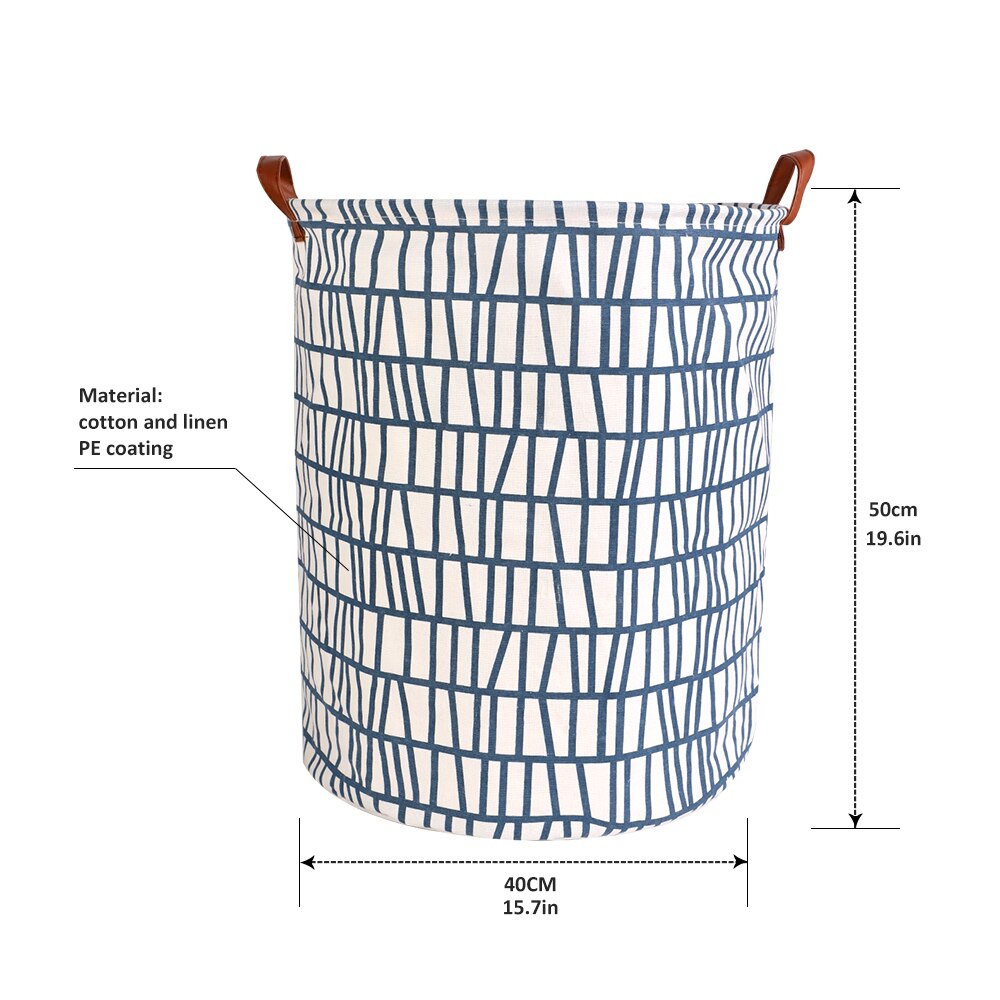 Laundry Basket Canvas Waterproof Organizer Basket Large Capacity Laundry Hamper Dirty Clothes Storage Basket Home Storage Bin: 11(40x50cm)