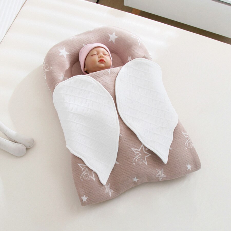 43x115cm mãe portátil abraço swaddle envolto berço para meninas meninos berços do bebê com anjo balanço cobertor cama: Caffe Star