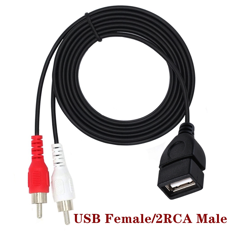 Adaptateur USB mâle femelle vers 3 RCA femelle, convertisseur Audio, câble vidéo AV, câble USB vers 2 RCA pour HDTV TV, cordon de télévision: Orange / 0.2m