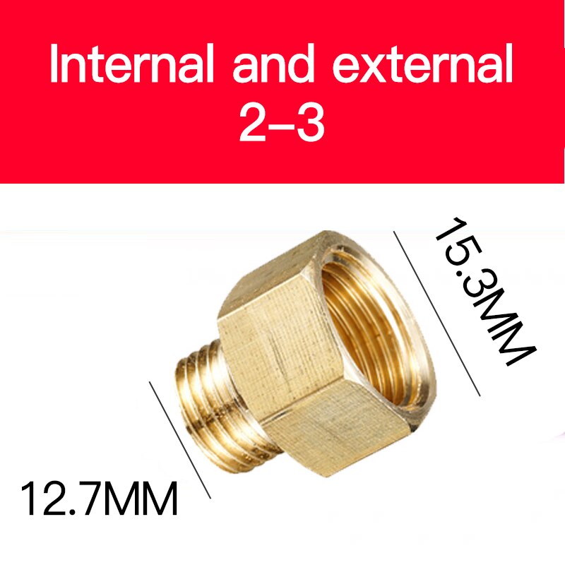 Adaptador de cobre de 1/8 ", 3/8", 1/2 ", 3/4", macho y hembra, Conector de conector de tuberías de latón reductor, adaptador de Gas y aire, presión de agua y combustible: 2-3