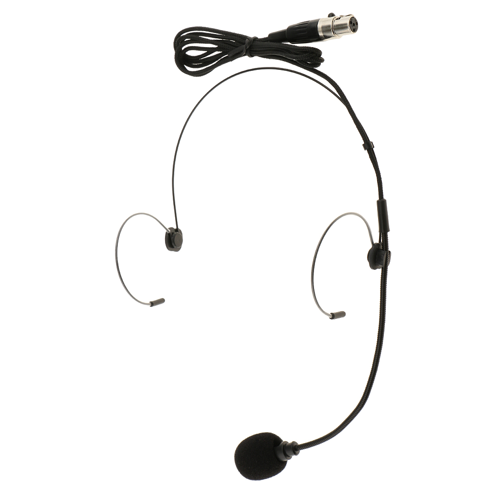 Flexible Ear Hook Headset Microphone Headworn Mic Noise Cancelling for Teachers Double Ear Hook Wired Headset Headworn Microphon: GRAY