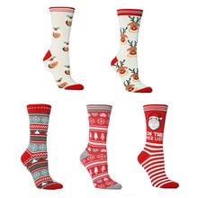 Christmas Tree Snow Elk Cotton Happy Socks Autumn Winter Christmas Socks Men Funny Year Santa Claus