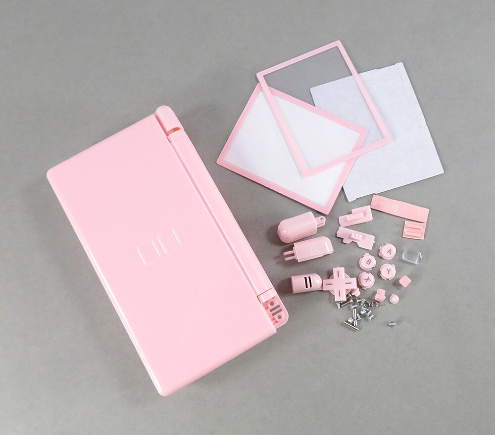 1set Full Housing Cover Case For NDSL Housing Case with Full Buttons for Nintendo DS Lite Transparent clear Shell Cover Case: Pink