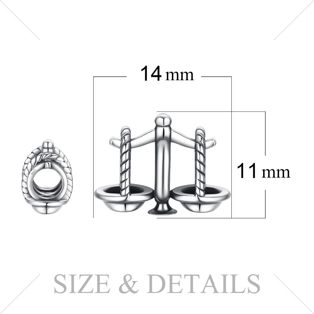 JewelryPalace Luck Libra 925 Sterling Silber Perlen Charms Silber 925 Original Für Armband Silber 925 original Schmuck Machen