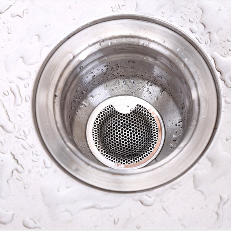 Rustfrit stål vaskesil brusebad gulvafløb badeværelsesstik fælde hårfanger køkkenvask filter gulvdæksel dræning #1