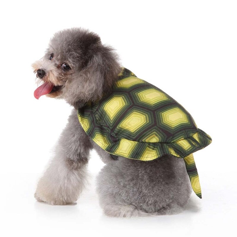 Cute Simulation Green Tortoise Pet Costume with Tiny Tail Halloween Cosplay Chucky Doll Clothes Festive Dress Up Funny