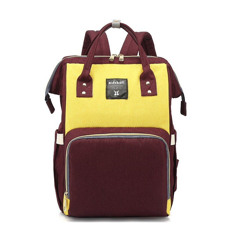 Casual Veelzijdige Schooltas Luiertas Grote Capaciteit Multi-Functionele Schooltas Reizen Zakenreis Dagelijks Leven Rugzak: Reddish Yellow