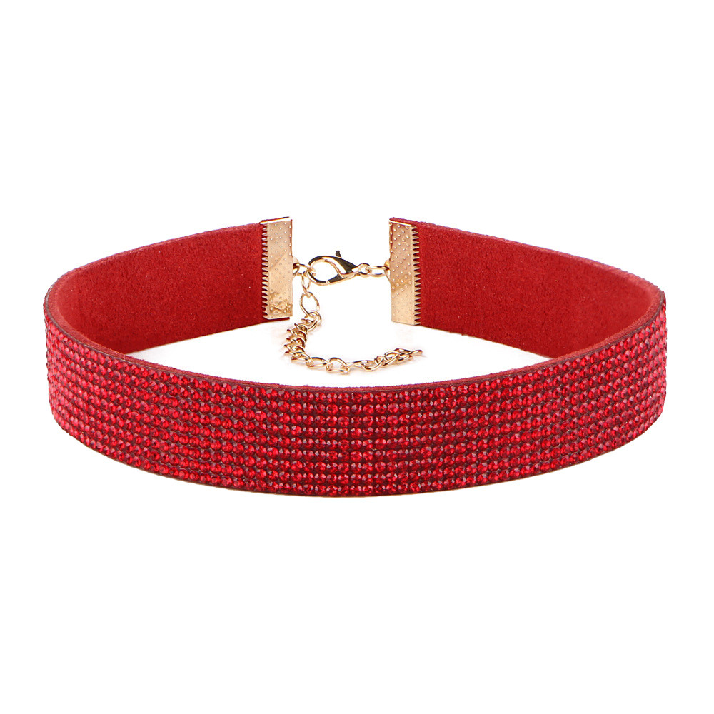 Frauen Halsband Kristall Strass Charme Damen Schmuck Samt Halskette Gold Silber Farben Elegante Frauen Schmuck Bijoux # BC
