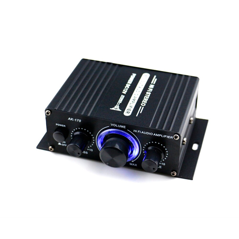 12V Mini Audio Power Amplifier Digital Audio Receiver AMP Dual Channel 20W+20W Bass Treble Volume Control Amplifiers