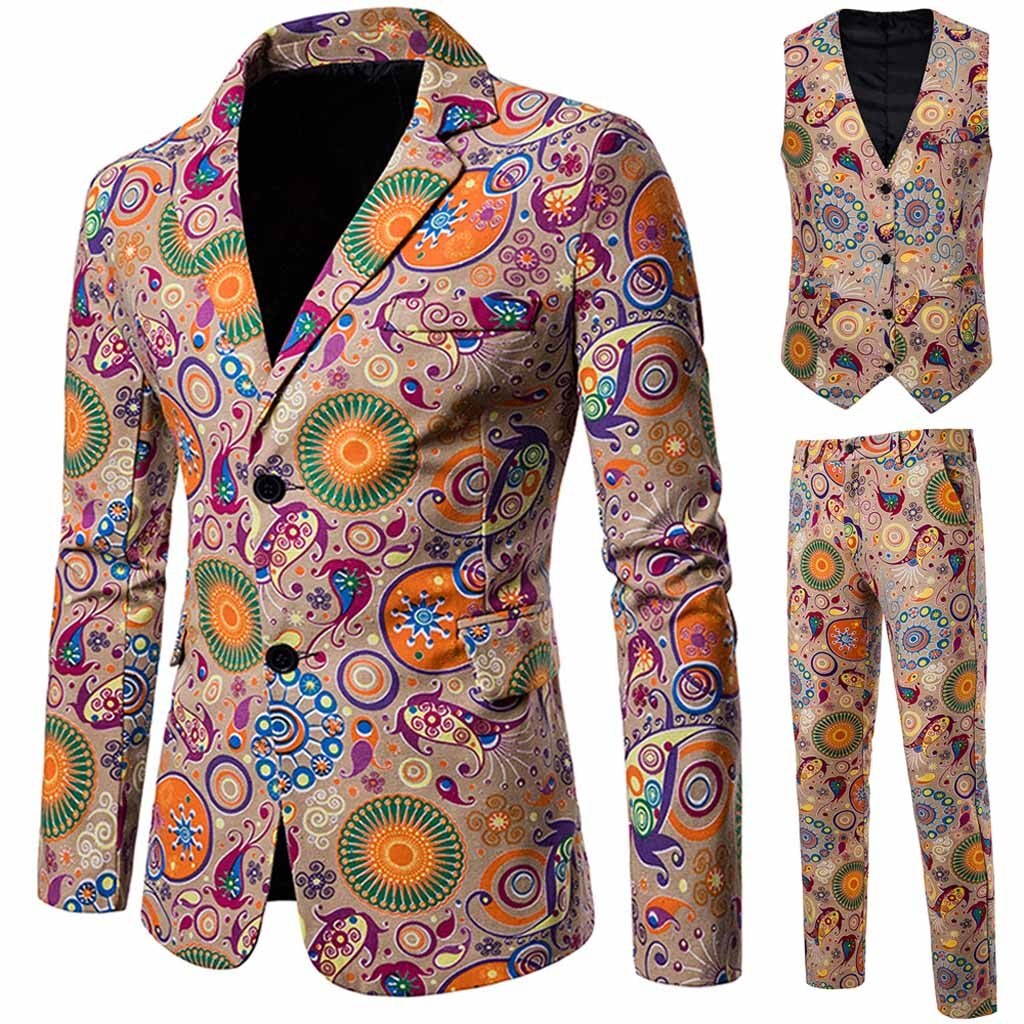 Costume 3 pièces pour homme, costume de mariage Vintage, Slim, Style ethnique, manteau, pantalon et gilet, costume de mariage: XXXL