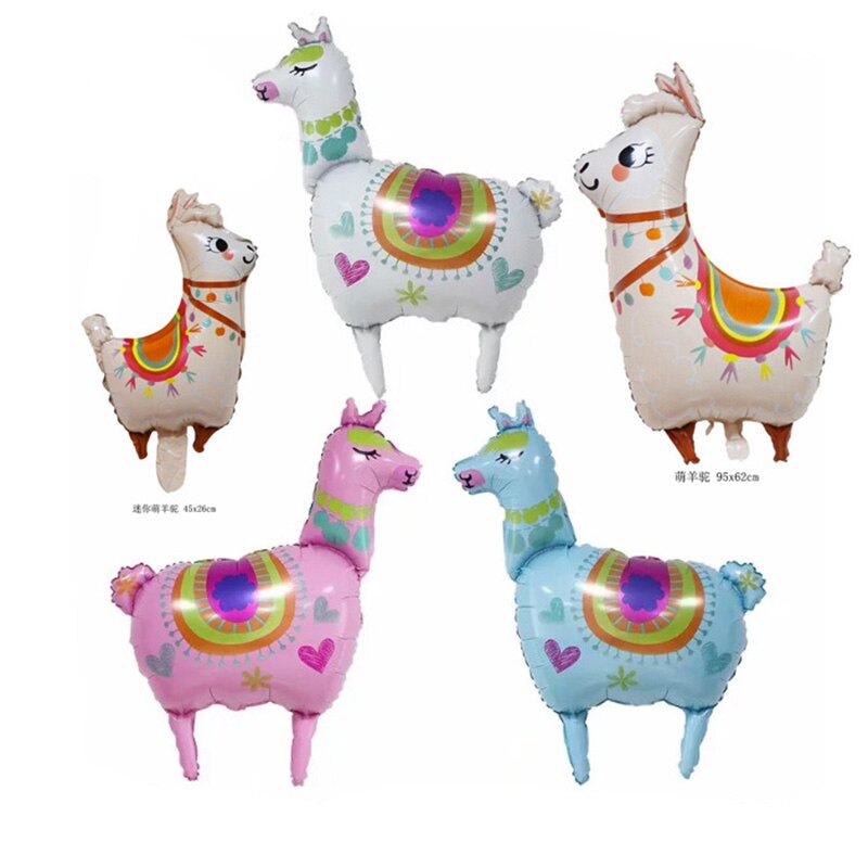 1Pcs 4D Cartoon Dier Alpaca Folie Helium Ballon Leuke Lama Opblaasbare Ronde Ballons Kinderen Baby Verjaardagsfeestje Decoraties