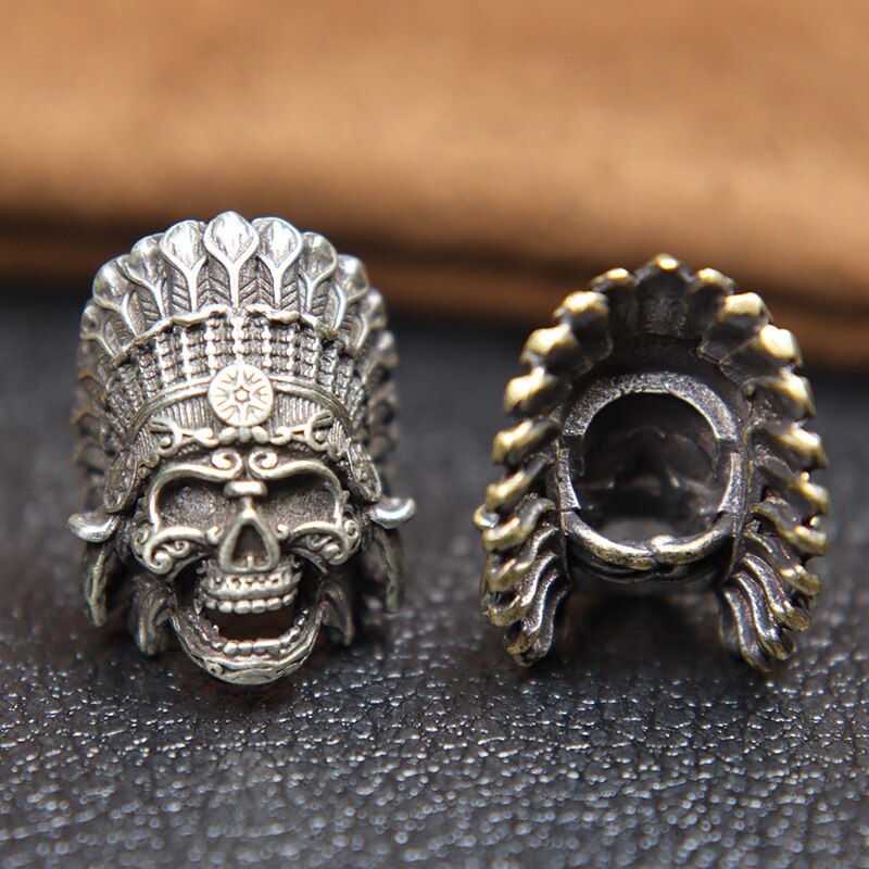Cuentas de Paracord para la fabricación de joyas, suministros de latón, jefe Tribal africano, Faraón, Calavera, espaciador, cuentas, pulseras DIY, accesorios para
