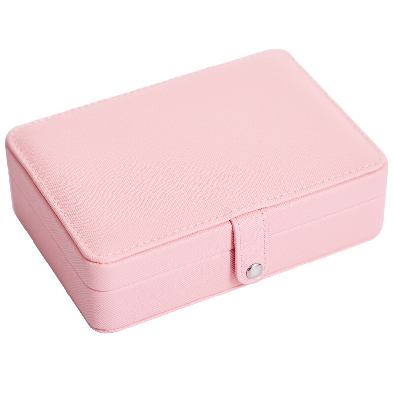 Jewelry Box Portable Multi Function PU Leather Fresh and Simple Earrings Ring Jewellry Storage Necklace Case