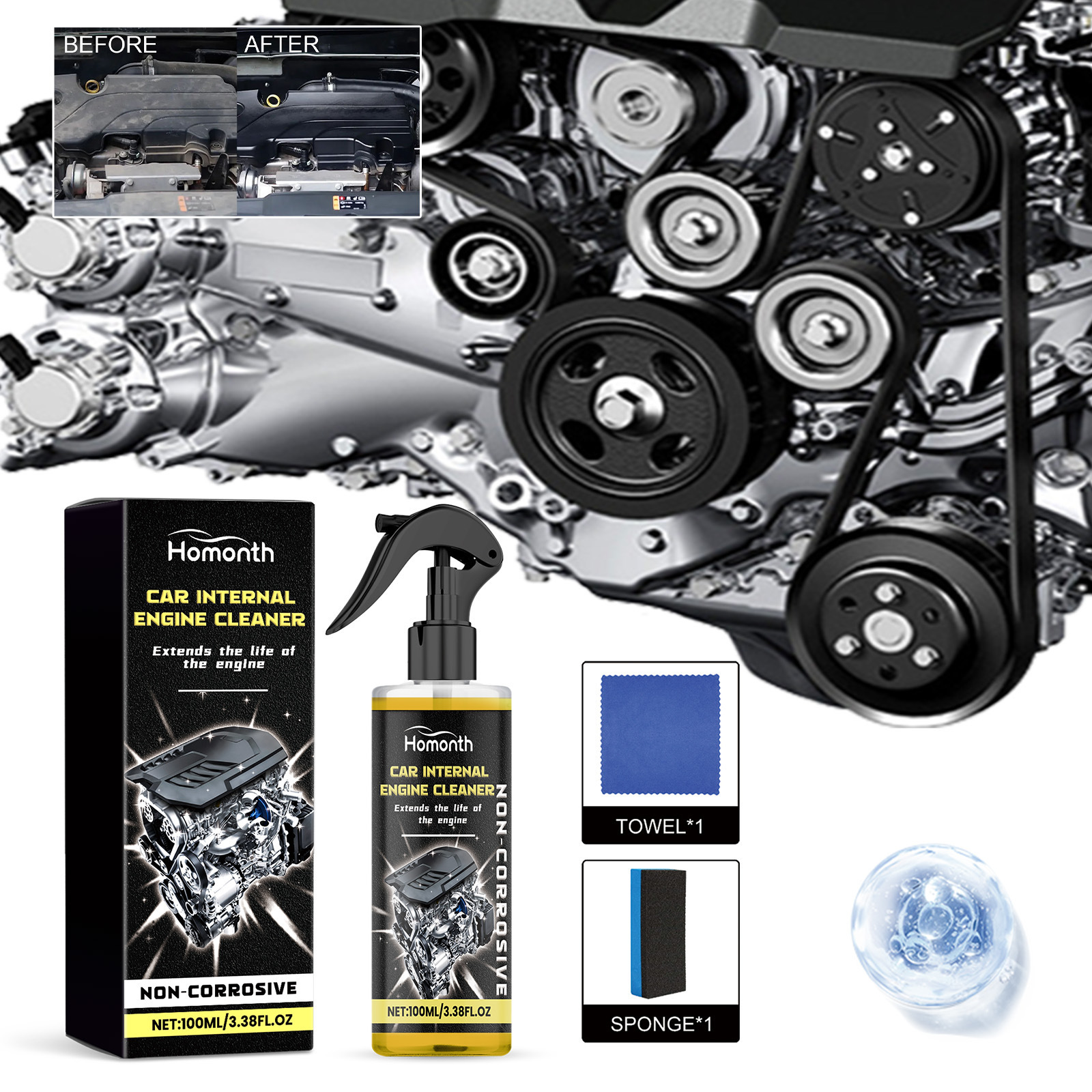 100ml Auto Motorreiniger Ontvetter Concentraat Veeg Verwijder Olie Schoon Compartiment Auto Schoonmaken Auto Accessoires Onderhoud
