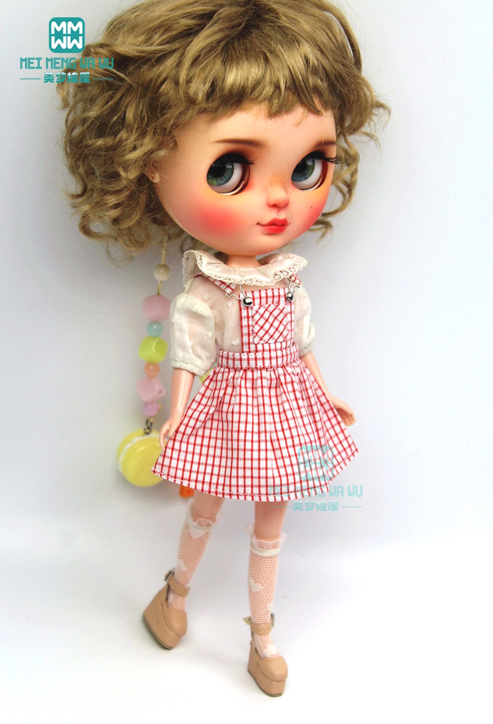 1PCS Blyth clothes coffee strap dress, T-shirt for Blyth Azone 1/6 doll accessories