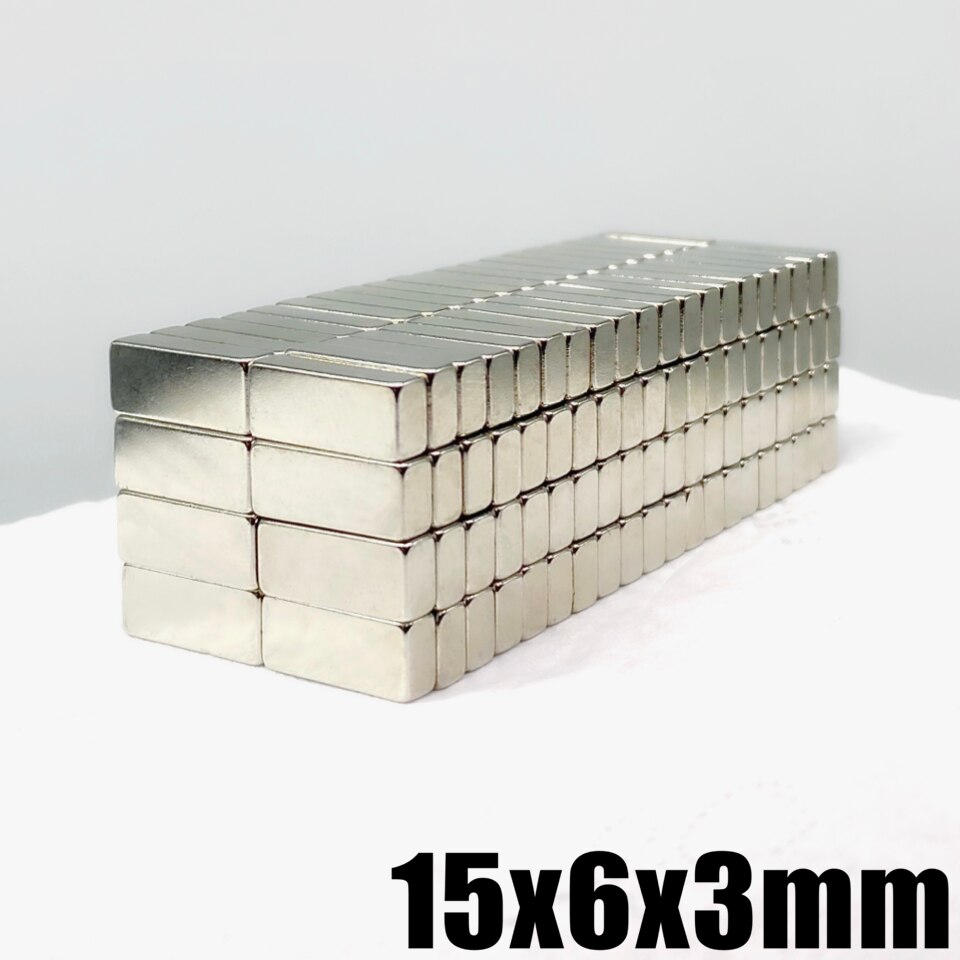 10/20/50/100/500Pcs 15x6x3 Magnete Al Neodimio 15*6*3 Magneti al neodimio Block Super Potente Forte Magnetico Permanente imanes Blocco