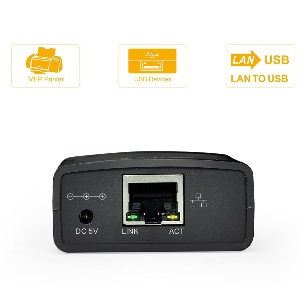 USB2.0 Network Print Server capture RJ-45 TCP / IP LPR Allow To Configure, Monitor &amp; Even Reset The Print Server Via Web Browser