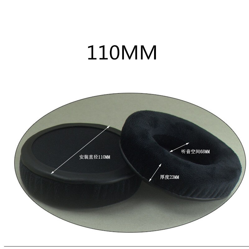 Interchangeable Black Velvet Earphone Set 60 65 70 75 80 85 90 95 100 105 110 115 120 MM Ear Pad Ear Pads Cushions 23 AugZ5: 110MM