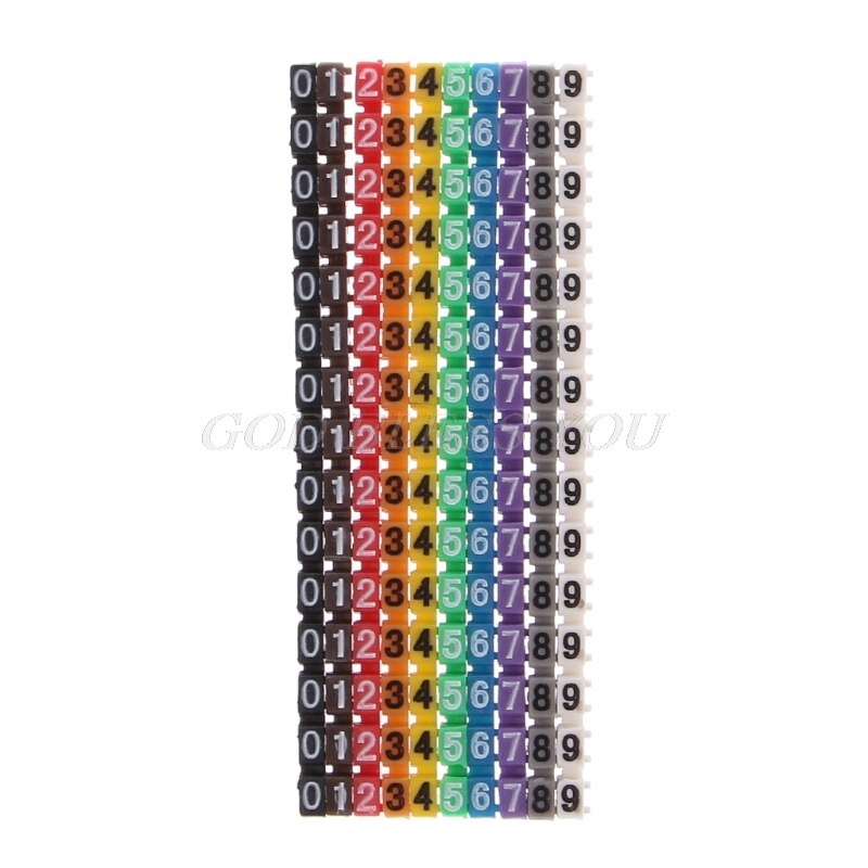 150 pièces marqueurs de câble coloré c-type marqueur numéro étiquette pour 2-3mm fil câble marqueurs G25 grande valeur directe