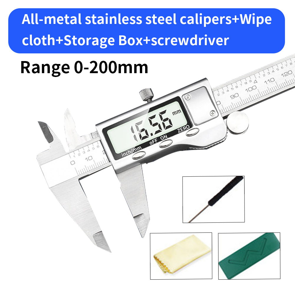 LUXIANZI Plastic Metal Vernier Caliper 0-150mm Micrometer Measuring Tools High-precision Stainless steel LCD Digital Calipers: LXZ919062A