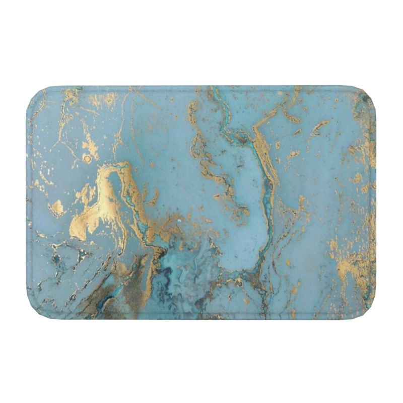 Tappetino per porta in marmo nero fumé, antiscivolo, con texture astratta, bagno, cucina, garage, 40 x 60 cm, ingresso soggiorno: 40 cm x 60 cm / Navy Blu