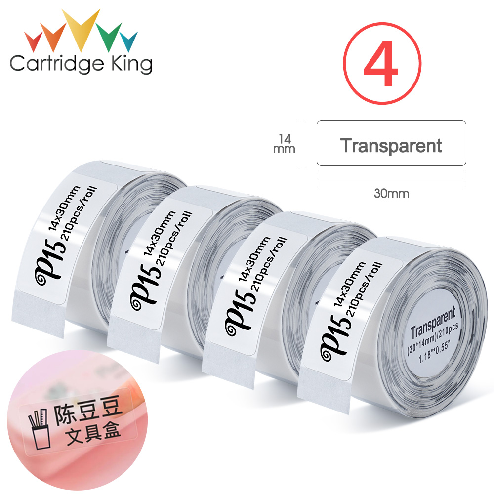 3~6PK White Label Tape for P15 Label Maker Thermal Printer Paper 12mmx40mm 160PCS/Roll Waterprood Adhesive DIY Printing Sticker: BK