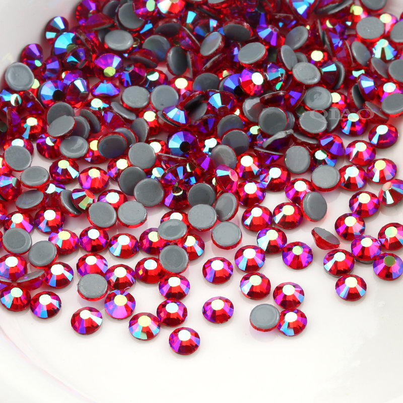QIAO Licht Siam AB Hotfix Steentjes Voor Kleding Wedding Kledingstuk Platte Achterkant Fix Kristallen Strass Accessoires