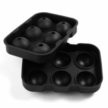 Round Ice Ball Maker Tray Silicone Mold Cube Set For Wine Cocktails Whiskey 4.5cm Ice Ball 18*12.7*5cm For Freezer Refrigerator