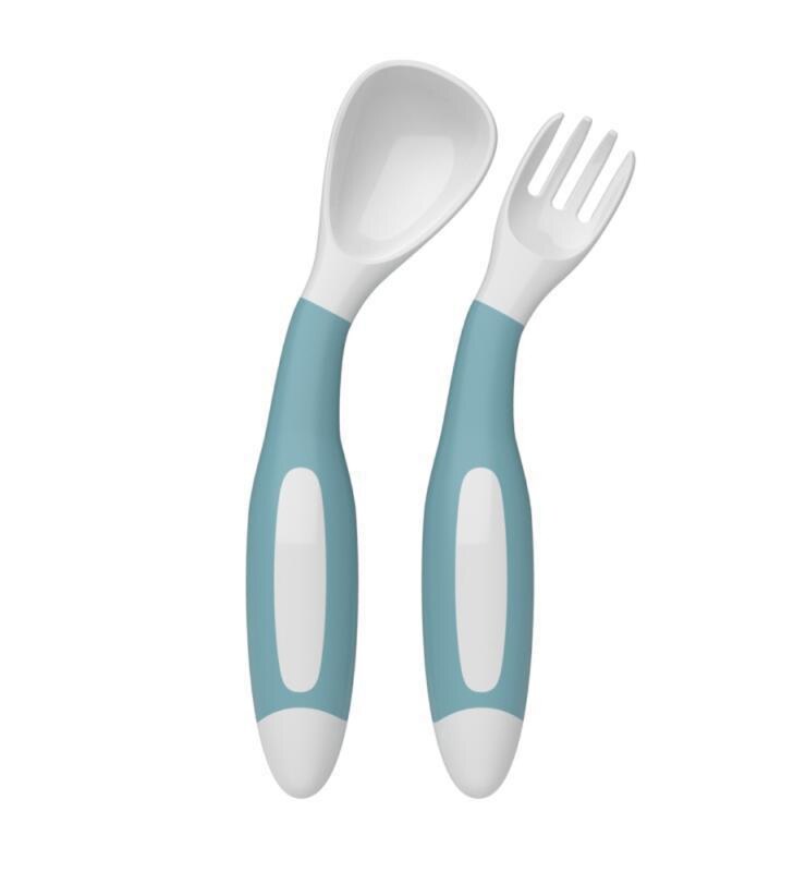 Baby Gebruiksvoorwerpen Peuter Leren Eten Training Buigbare Zachte Lepel Vork Servies 97BD