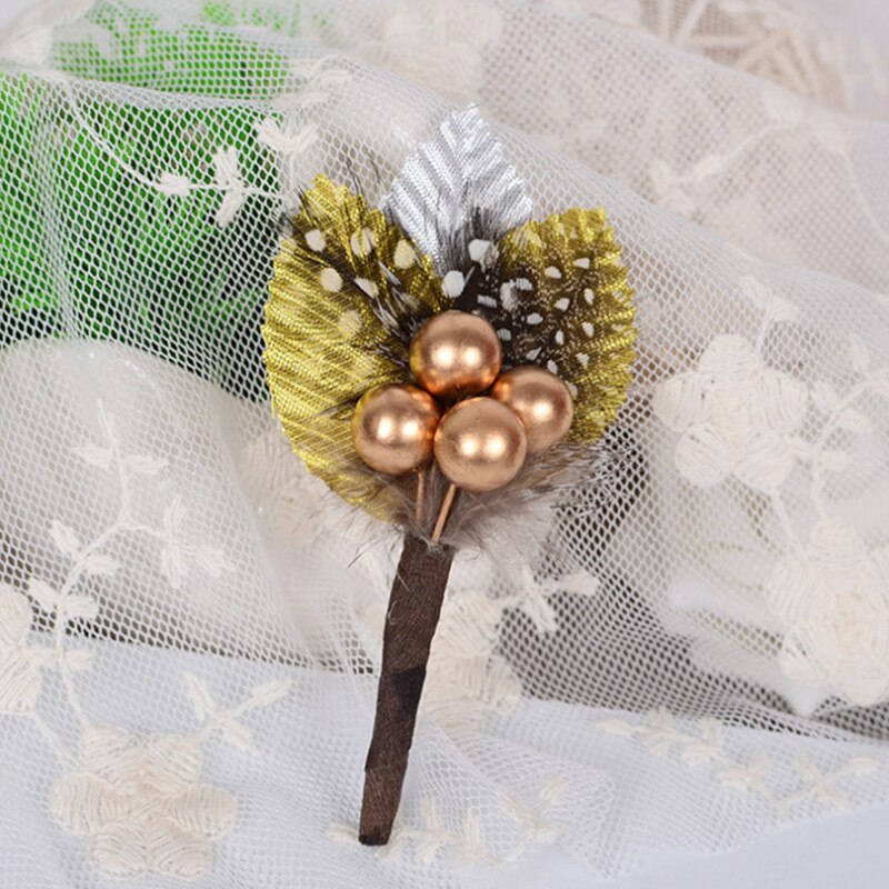 50 Uds. De frutas pequeñas rojas de espuma cereza baya golden fruit DIY decoración de árbol de Navidad 10MM/12MM