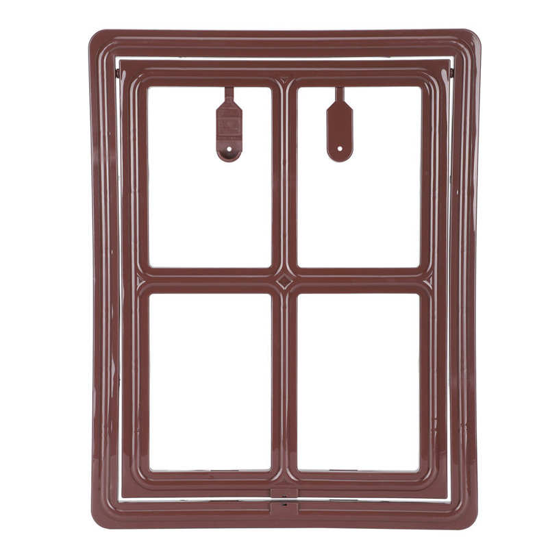 The Safe Guard Pet Dog Safety Enclosure Pet Small Size Dog Cat Removable Door with Magnetic Flap Supply Simple Installation: Dark Brown