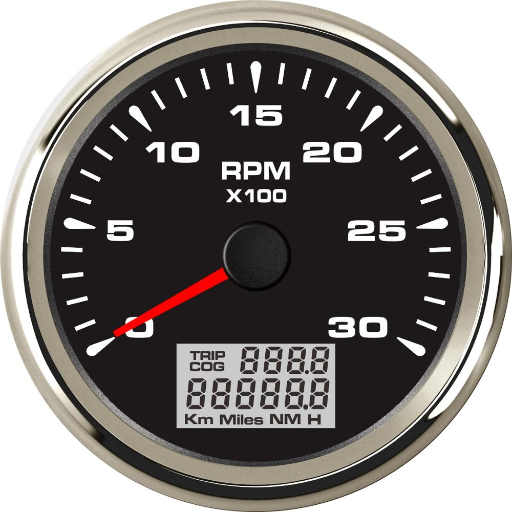 Universal 85mm rpm omdrejningstæller måler 0-3000 rpm /0-4000 rpm /0-6000 rpm /0-8000 rpm marine lcd omdrejningsmålere med trip timetællere: Bs 3000 omdr./min