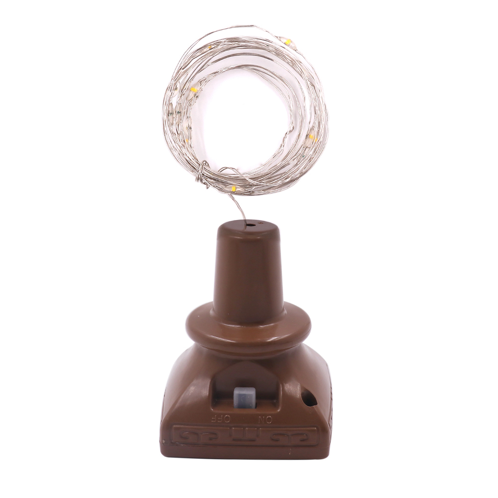1Pc 1M 10LED 2M 20 Led Wijn Fles Kurk Koperdraad Kerstverlichting Christmas Light Partij diy String Lights Zonne-energie