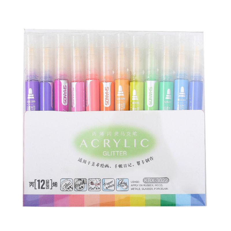 12 Kleuren Acryl Verf Marker Pen Voor Keramische R Grandado