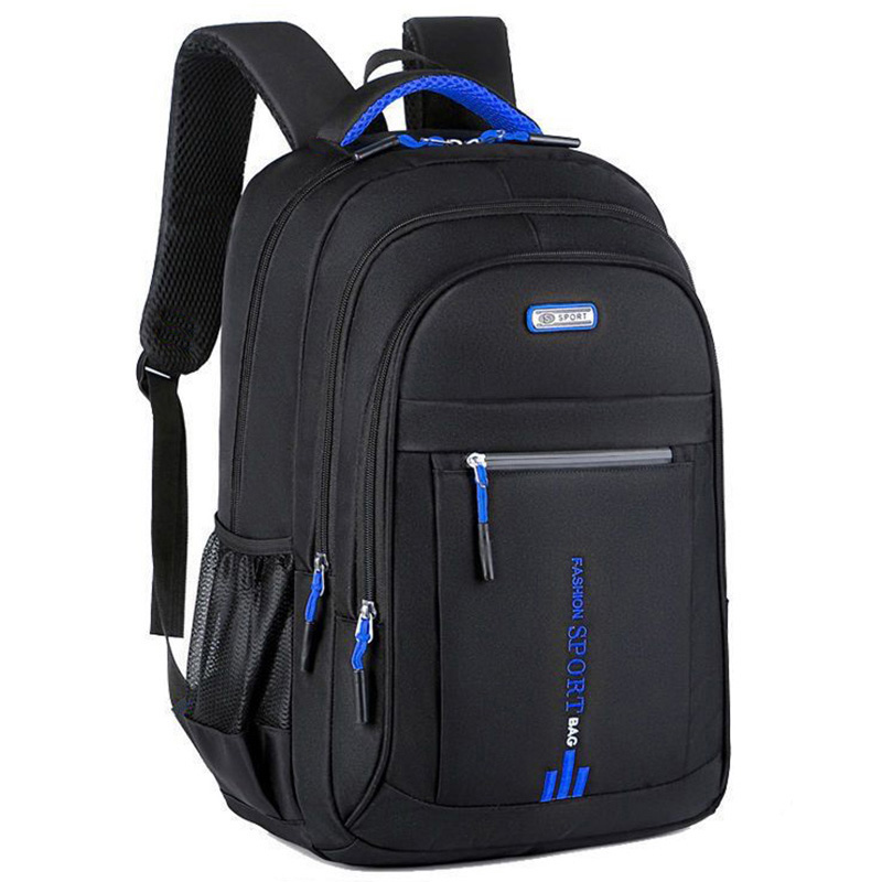 Ladies' double-shoulder bag, large capacity schoolbag, travel bag, laptop bag: Blue
