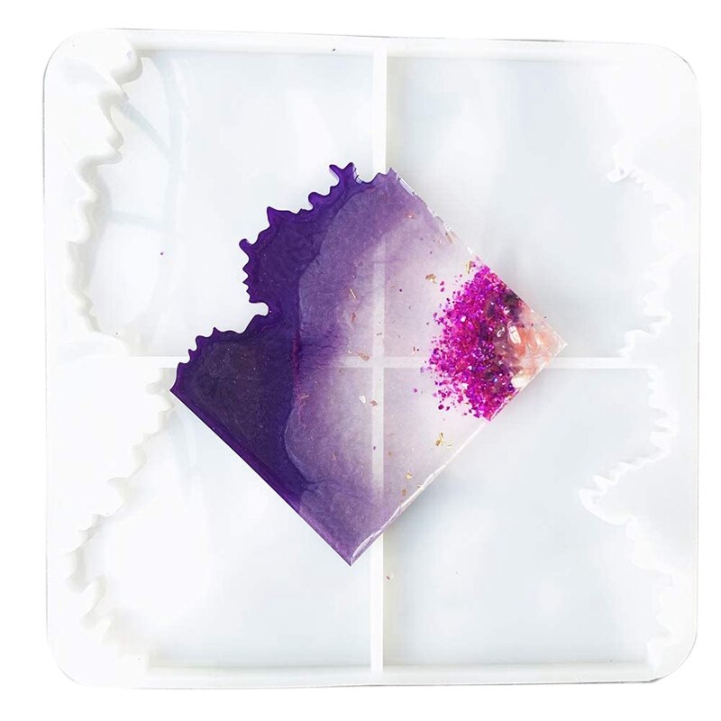 Resin Coaster Mold-Irregular Silicone Coaster Mold for Making -Thick Resin Coaster Mold for Resin and Polymer Clay: Default Title