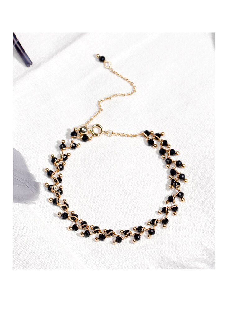 DAIMI 3mm Natürliche Schwarz Spinell Kupfer Gold Überzogen Für Frauen: Ursprünglich Titel