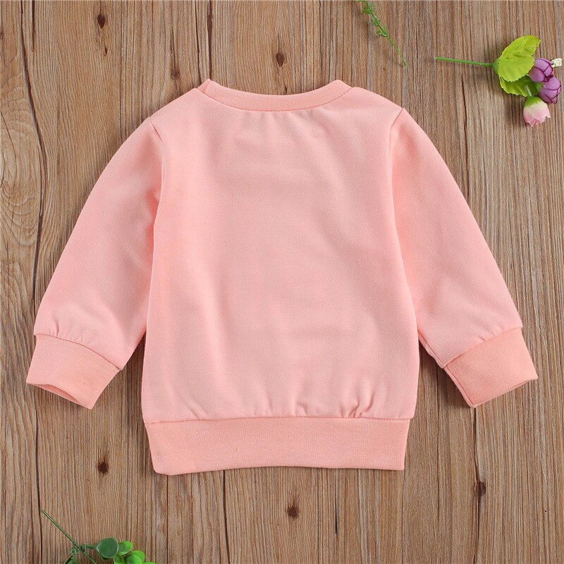 Bébé fille lettre imprimé sweat manches longues col rond pull sweats pour printemps automne et hiver