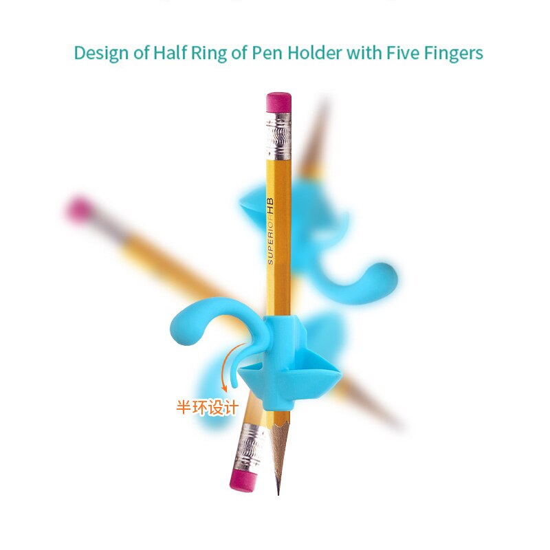 Vijf-Vinger Potlood Grip Siliconen Houding Correctie Pen Aid Grip Baby Leren Schrijven Correctie Tool Kinderen Potlood Houder