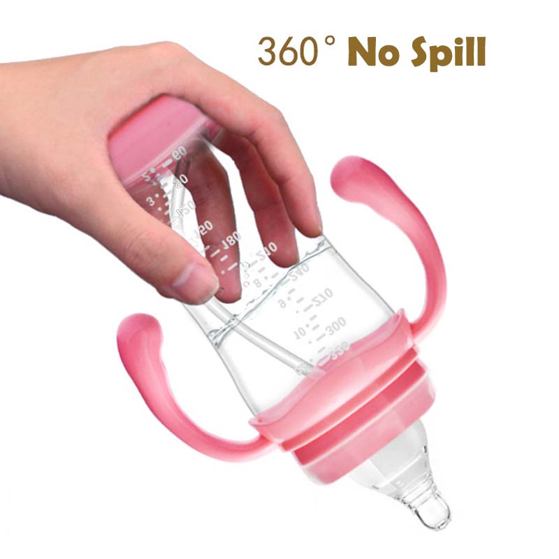 PP Wide Mouth Baby Bottle With Dust Cover Infant Anti-flatulence Baby Bottle Size 180ml/240ml/320ml with Temperature Sensing